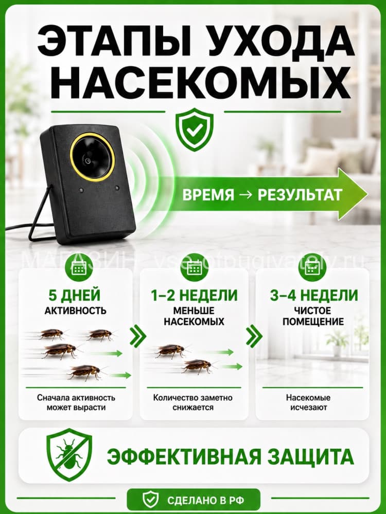 Торнадо ОТАР-2 - ультразвуковой отпугиватель тараканов со световспышками