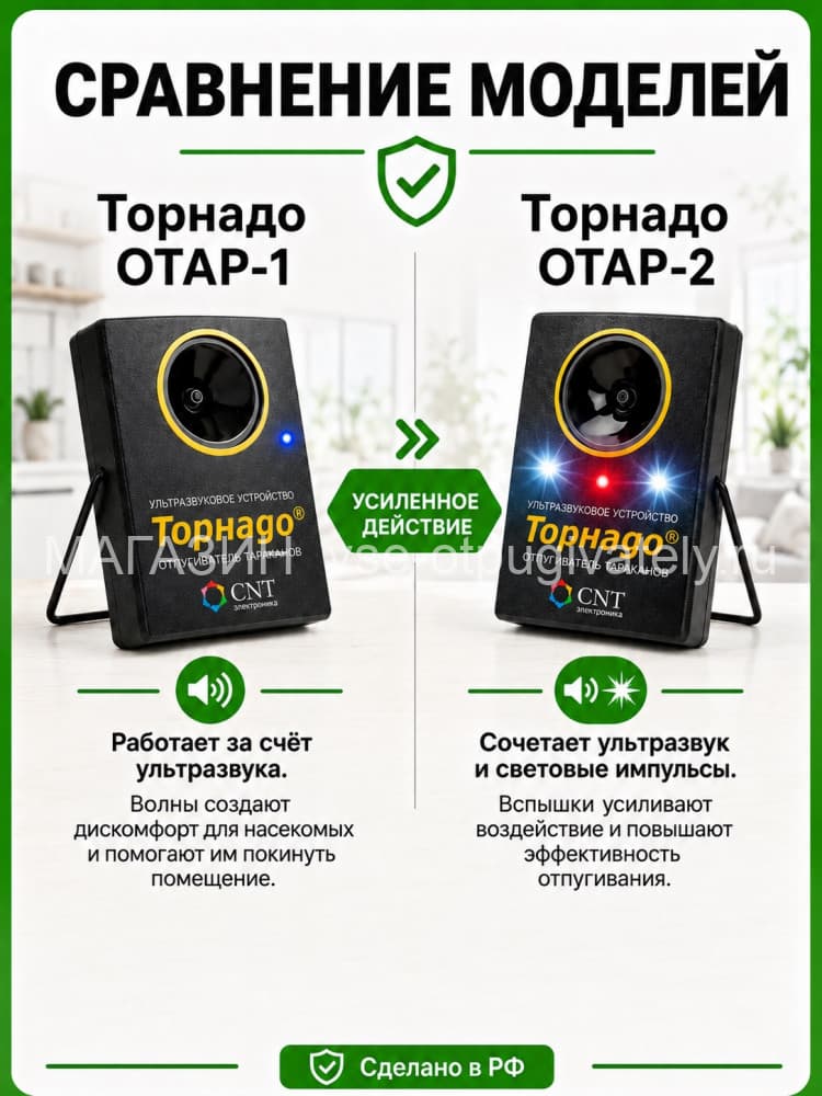 Торнадо ОТАР-2 - ультразвуковой отпугиватель тараканов со световспышками