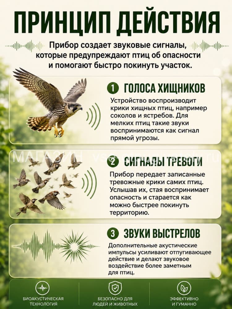Сокол - биоакустический отпугиватель птиц