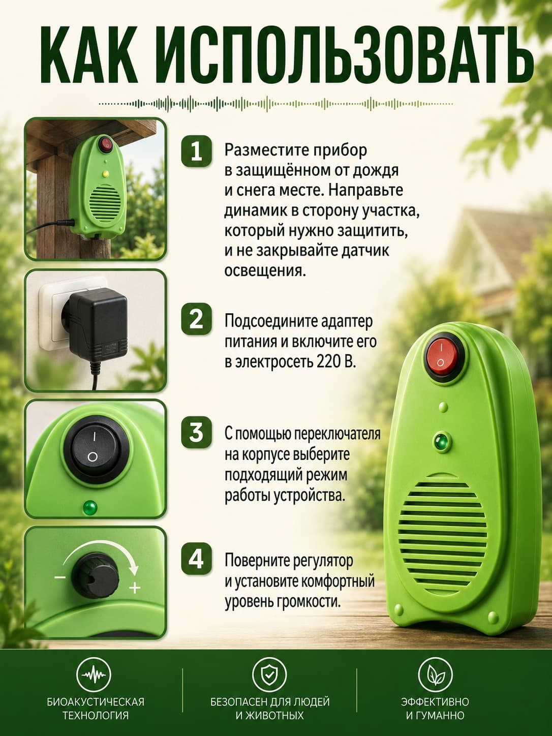 Сокол - биоакустический отпугиватель птиц
