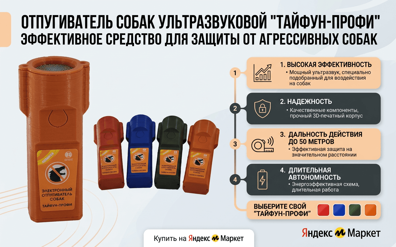 Тайфун ПРОФИ - ультразвуковой отпугиватель собак