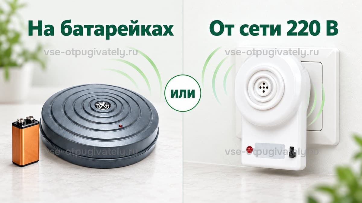 Отпугиватели ЭкоСнайпер LS-989 с батарейкой «Крона» и LS-919 в розетке