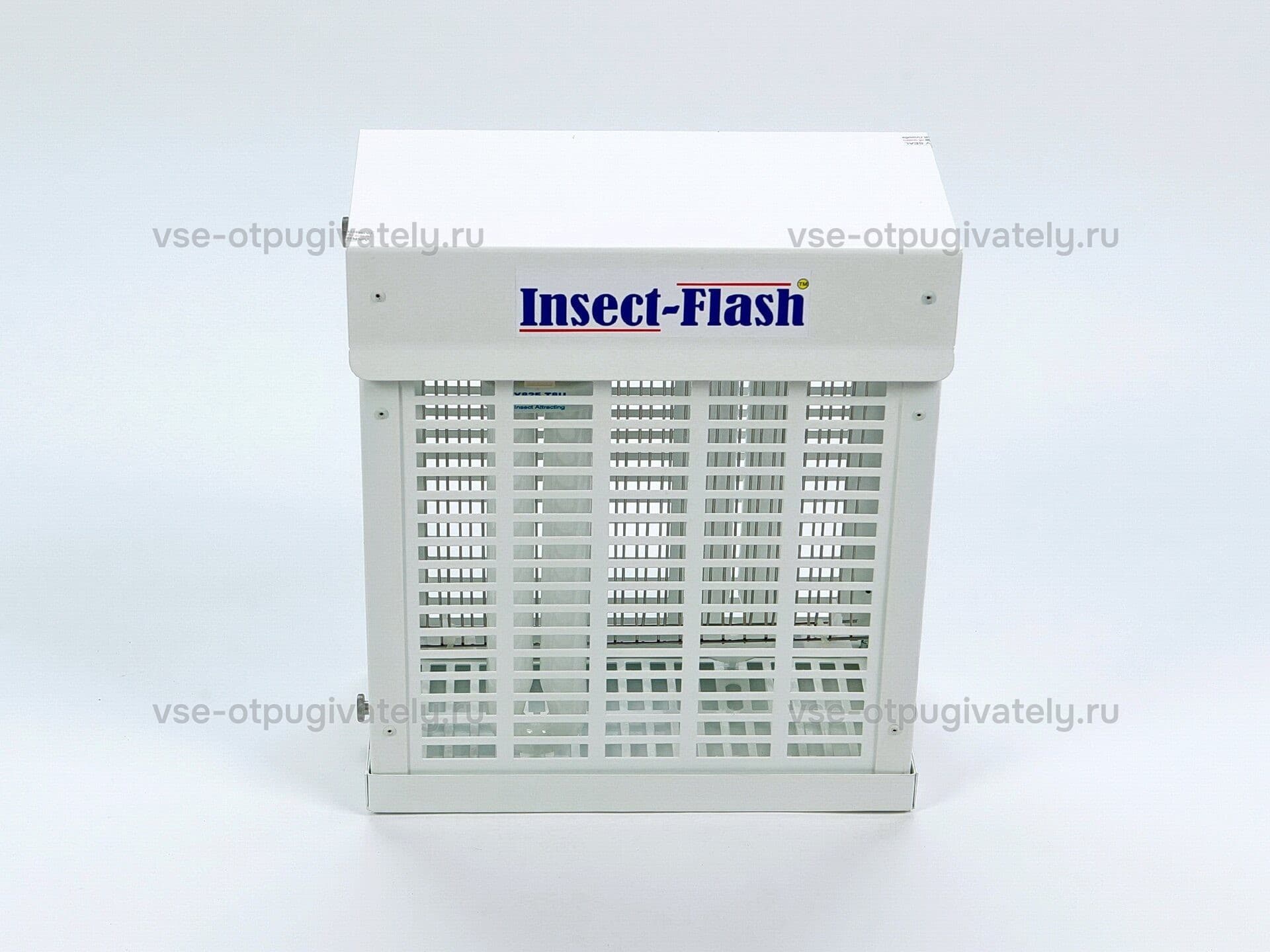 Уничтожитель летающих насекомых с высоковольтной сеткой YUTEC Insect-Flash IF-100 W — вид спереди