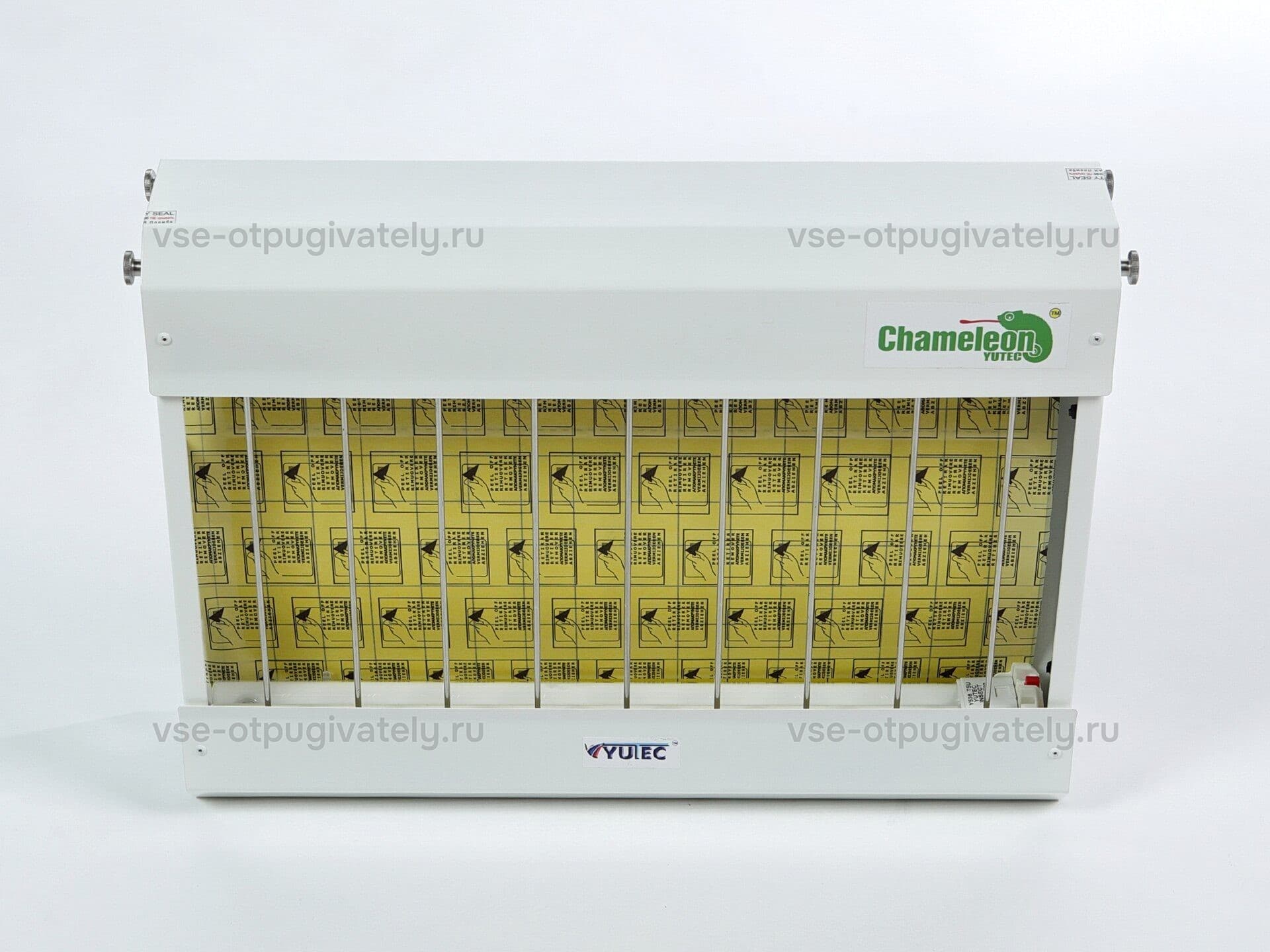 Двусторонний уничтожитель летающих насекомых на клеевой основе YUTEC Chameleon CMY-2x36 W — вид спереди