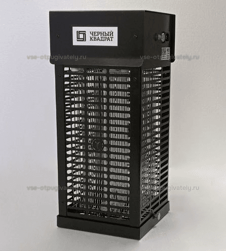 Уничтожитель летающих насекомых с высоковольтной сеткой YUTEC Чёрный квадрат BS ZAP-40 B — общий вид