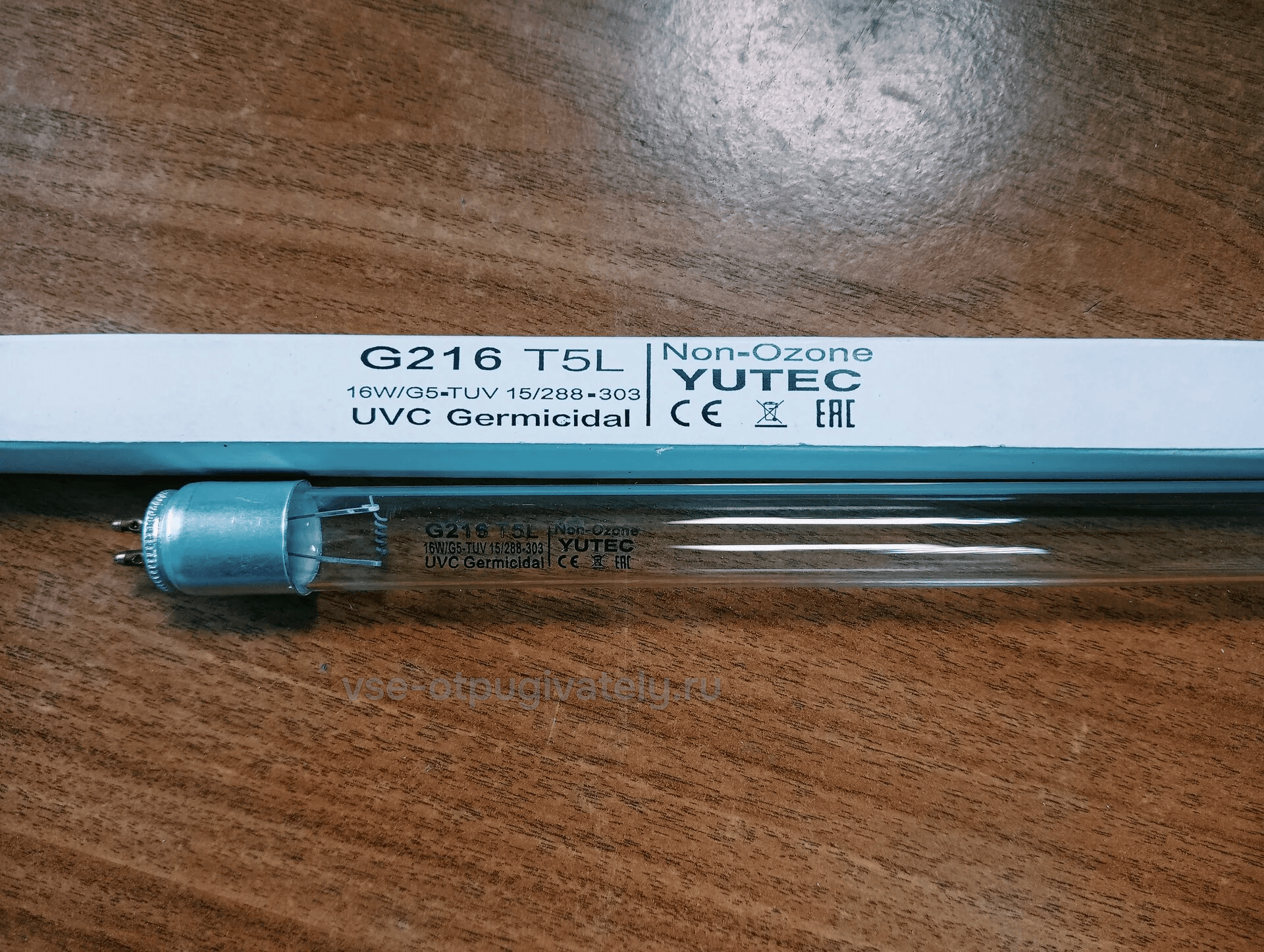 Бактерицидная лампа YUTEC G216, 16 Вт, T5, цоколь G5 — лампа с маркировкой