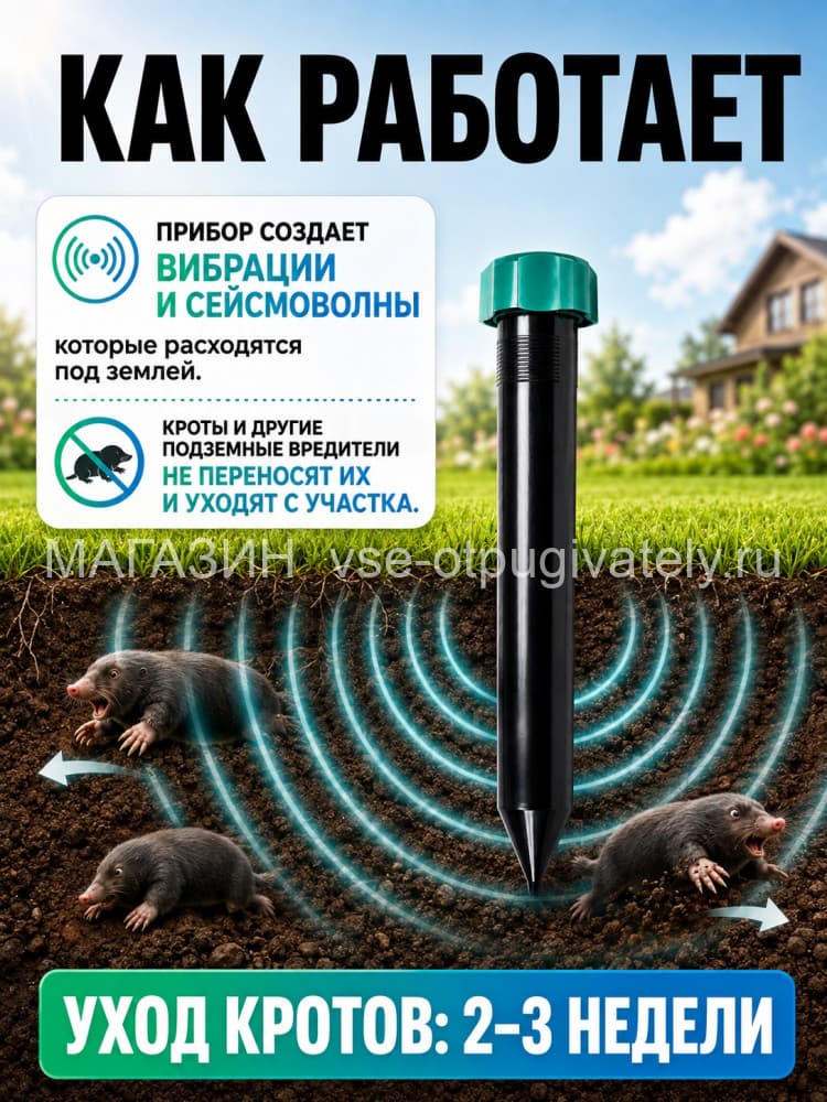 Торнадо ОЗВ.01 - отпугиватель кротов, змей, медведок и мышей полевок