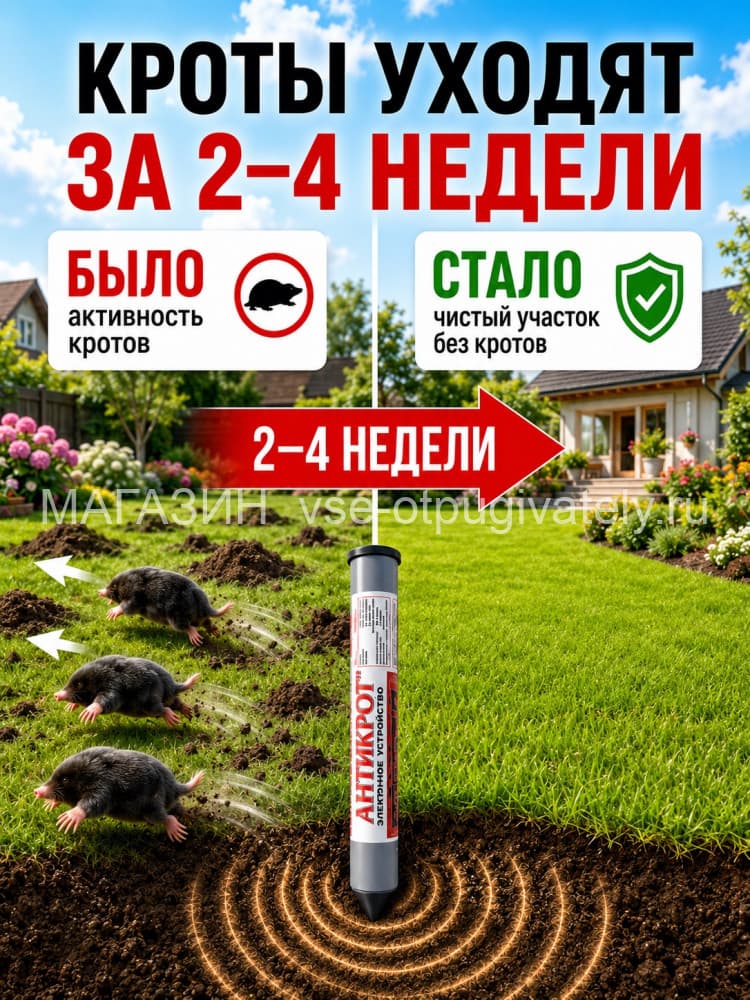 Тайфун Антикрот - отпугиватель кротов, змей, землероек