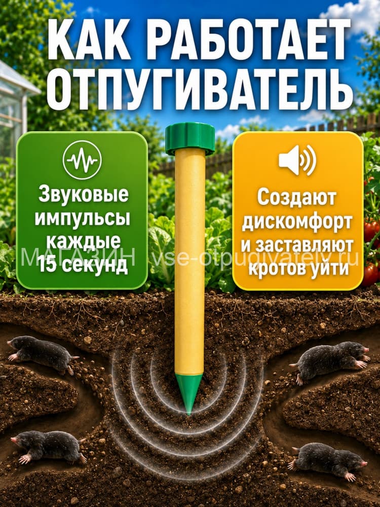 ЭкоСнайпер LS-997P - отпугиватель кротов с зуммером