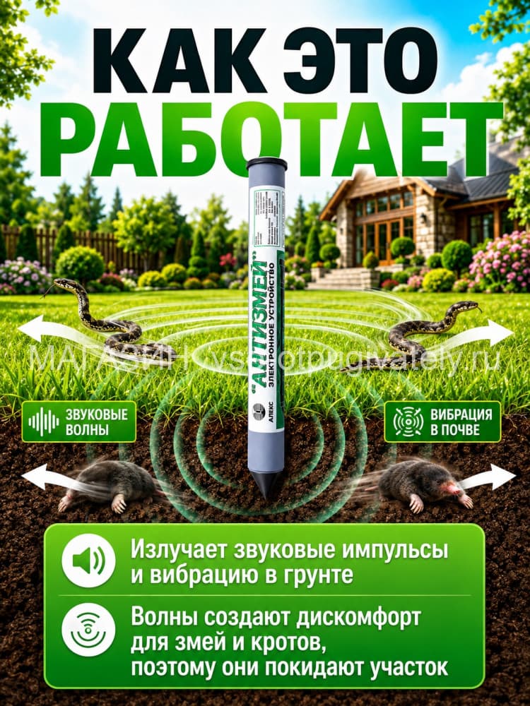Тайфун Антизмей - отпугиватель змей и кротов