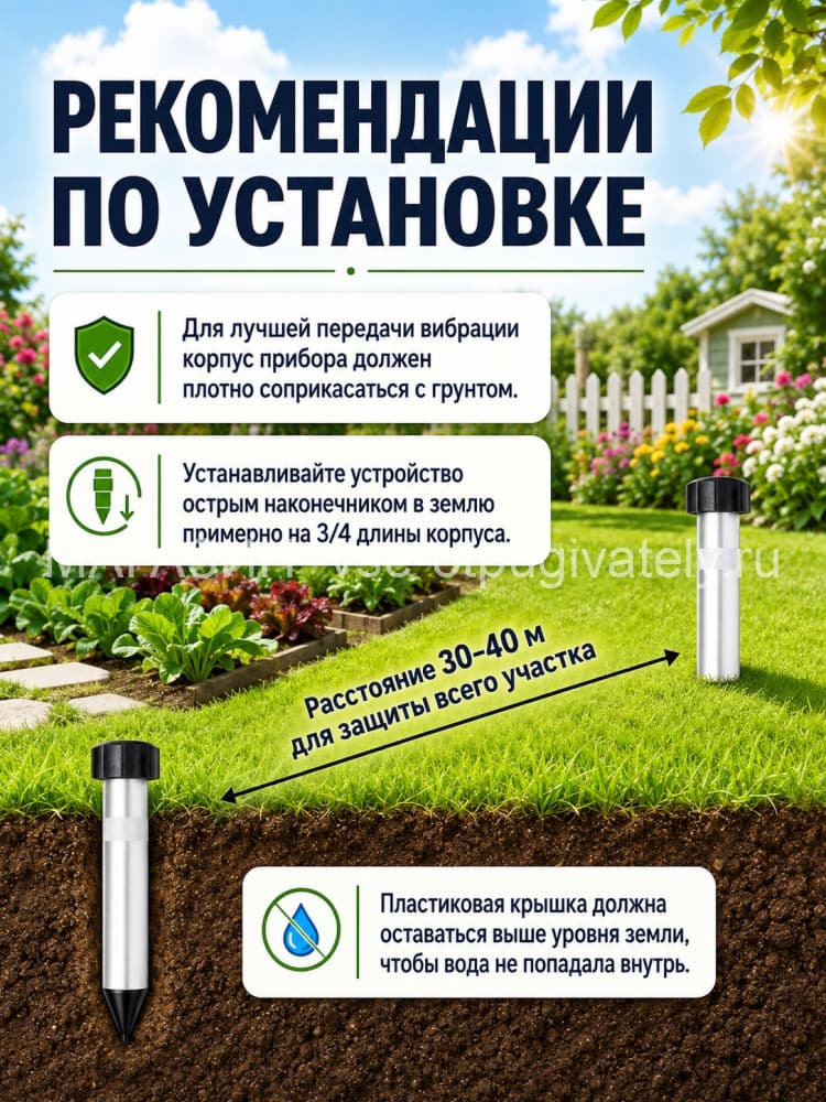 ЭкоСнайпер LS-997MR - вибрационный отпугиватель кротов