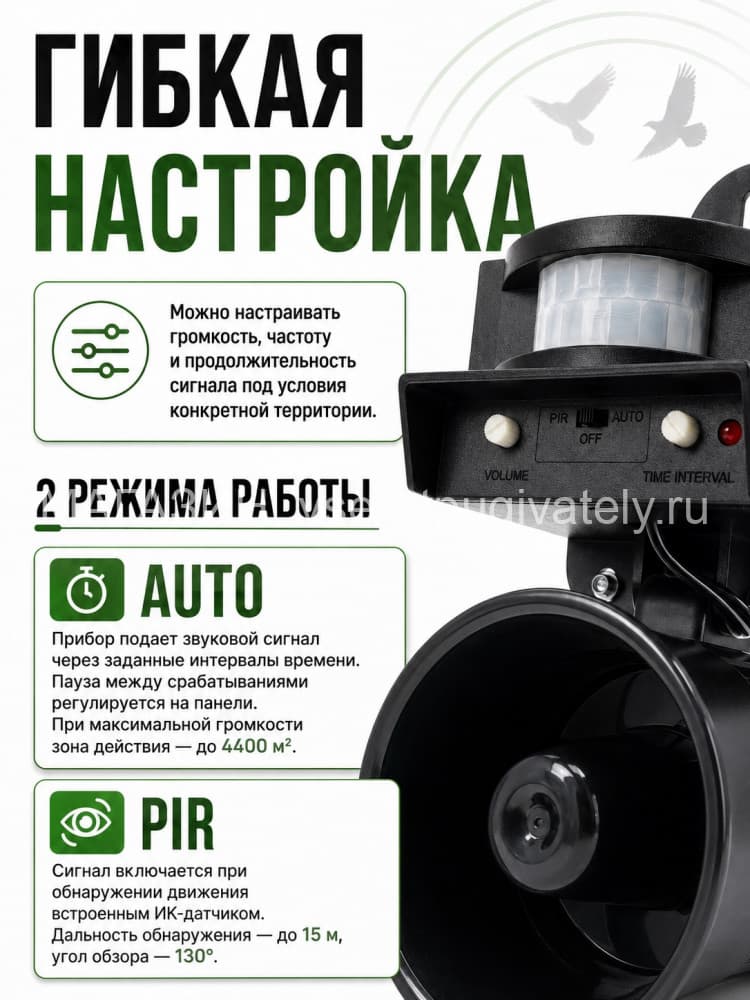 ЭкоСнайпер LS-2001 - биоакустический отпугиватель птиц