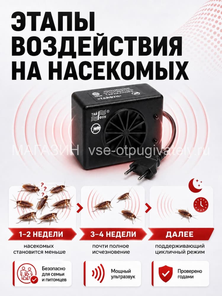 Тайфун ЛС-500 - ультразвуковой отпугиватель тараканов и прочих насекомых