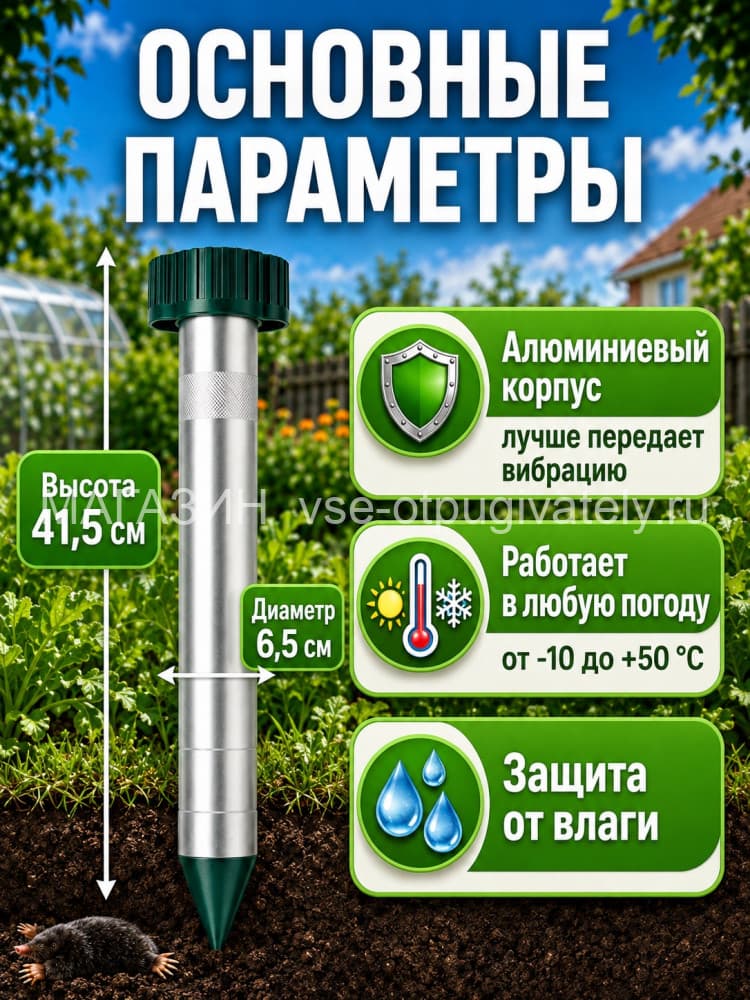 ЭкоСнайпер LS-997R - отпугиватель кротов и змей с зуммером