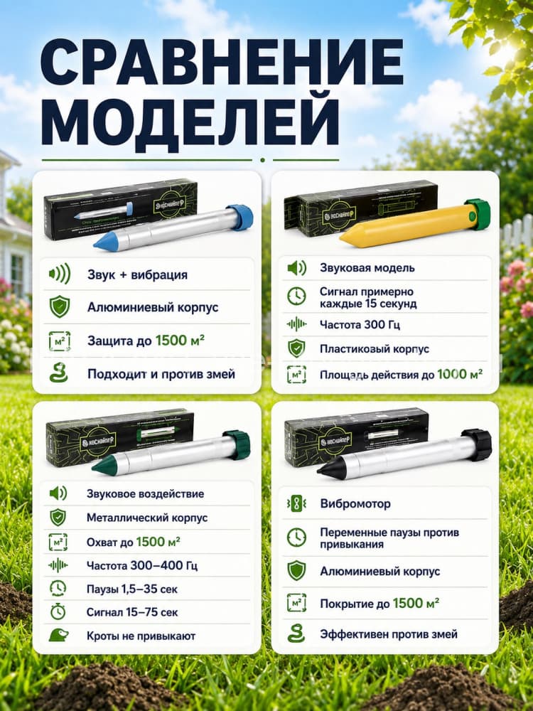 ЭкоСнайпер LS-997M - отпугиватель кротов и змей вибрационный 