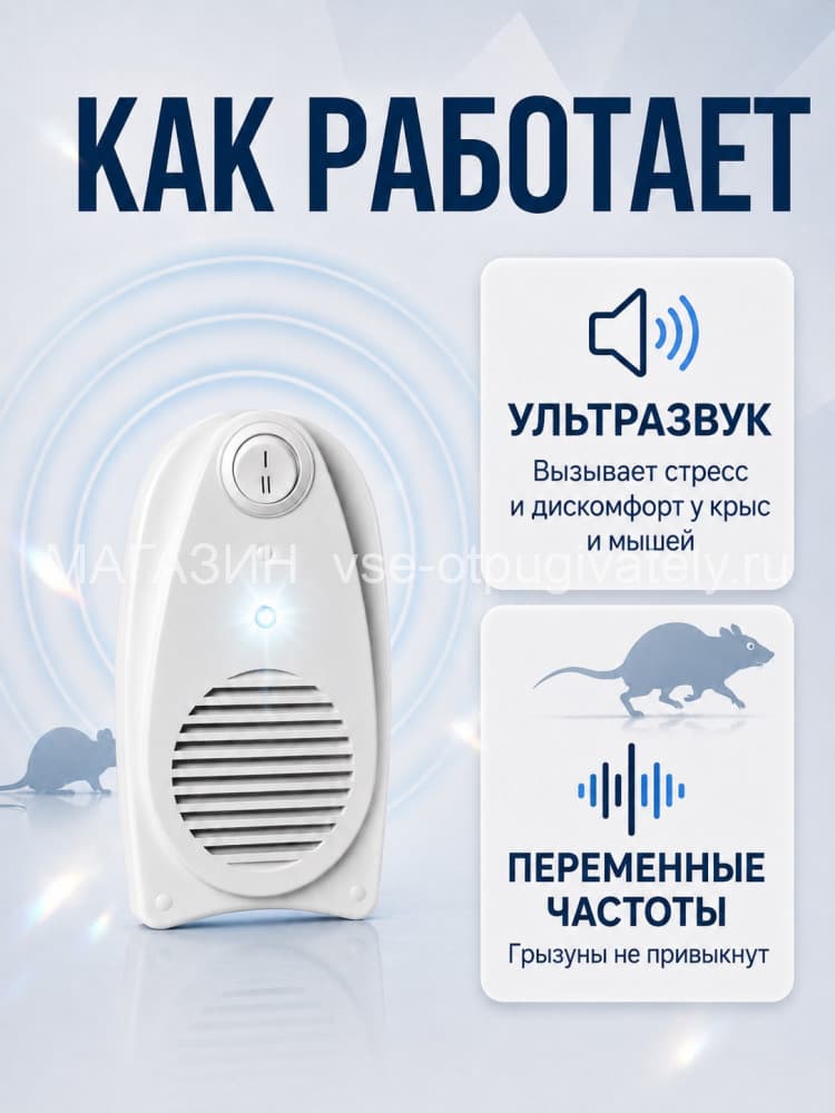 Электрокот Классик - ультразвуковой отпугиватель грызунов: крыс и мышей
