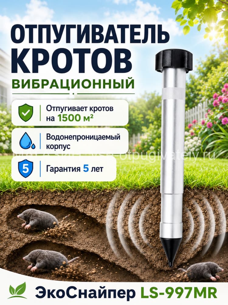 ЭкоСнайпер LS-997MR - вибрационный отпугиватель кротов