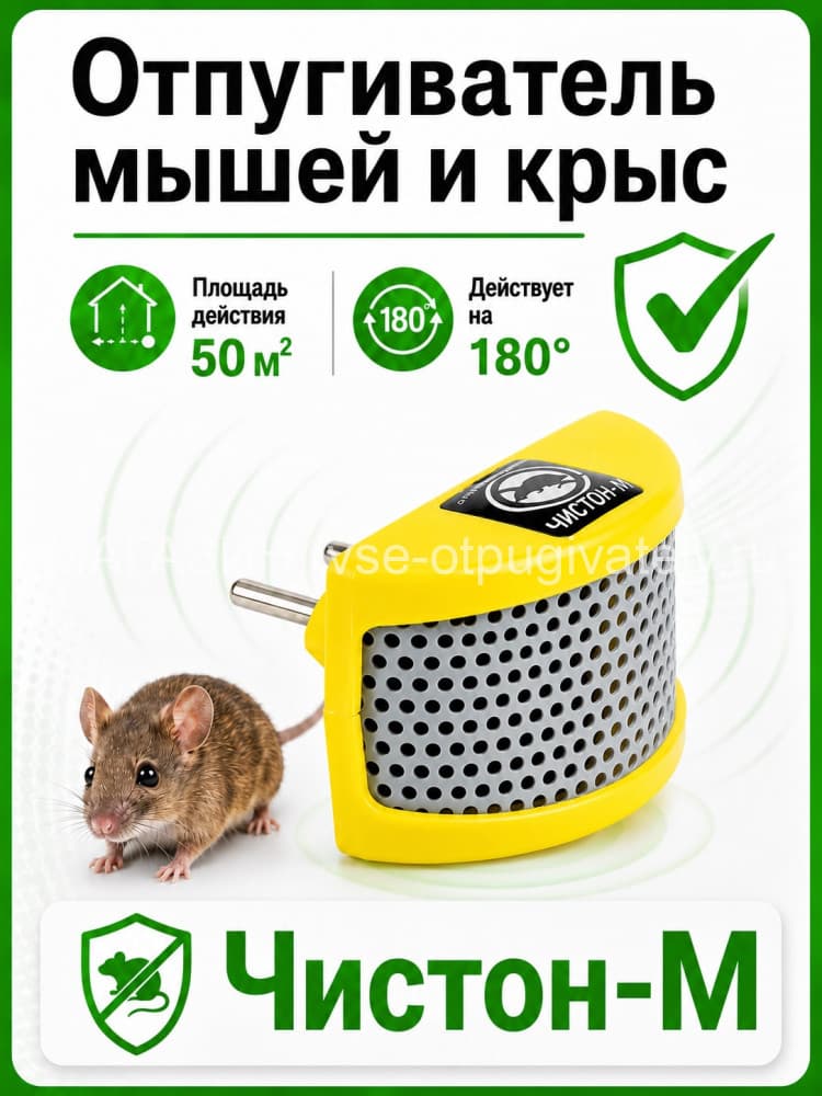 Чистон М - ультразвуковой отпугиватель грызунов, крыс и мышей