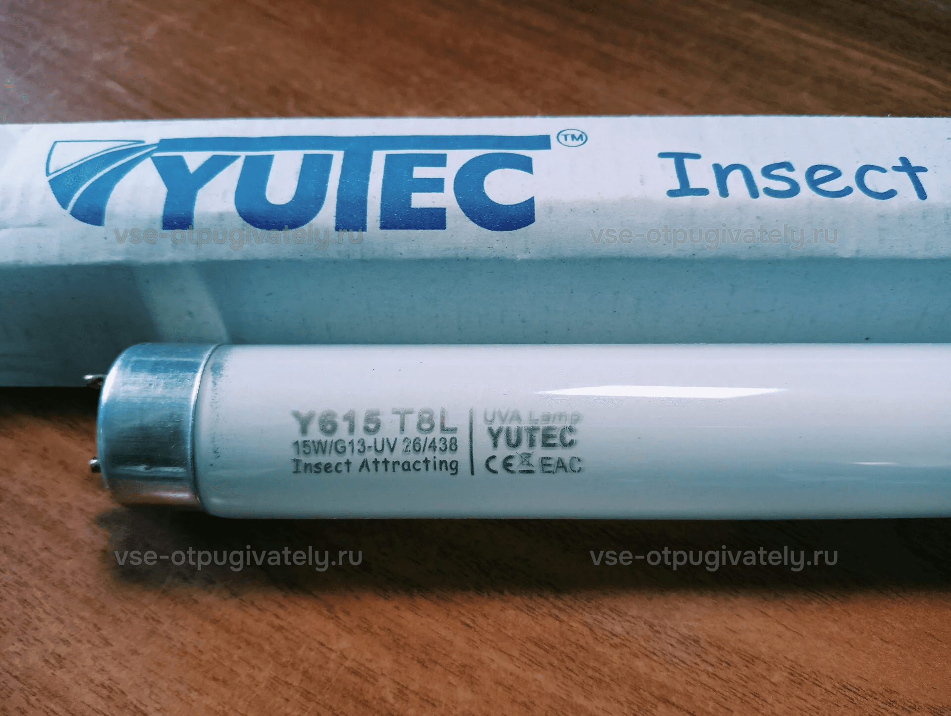 Инсектицидная лампа YUTEC Y615, 15 Вт, T8, цоколь G13 — лампа с маркировкой
