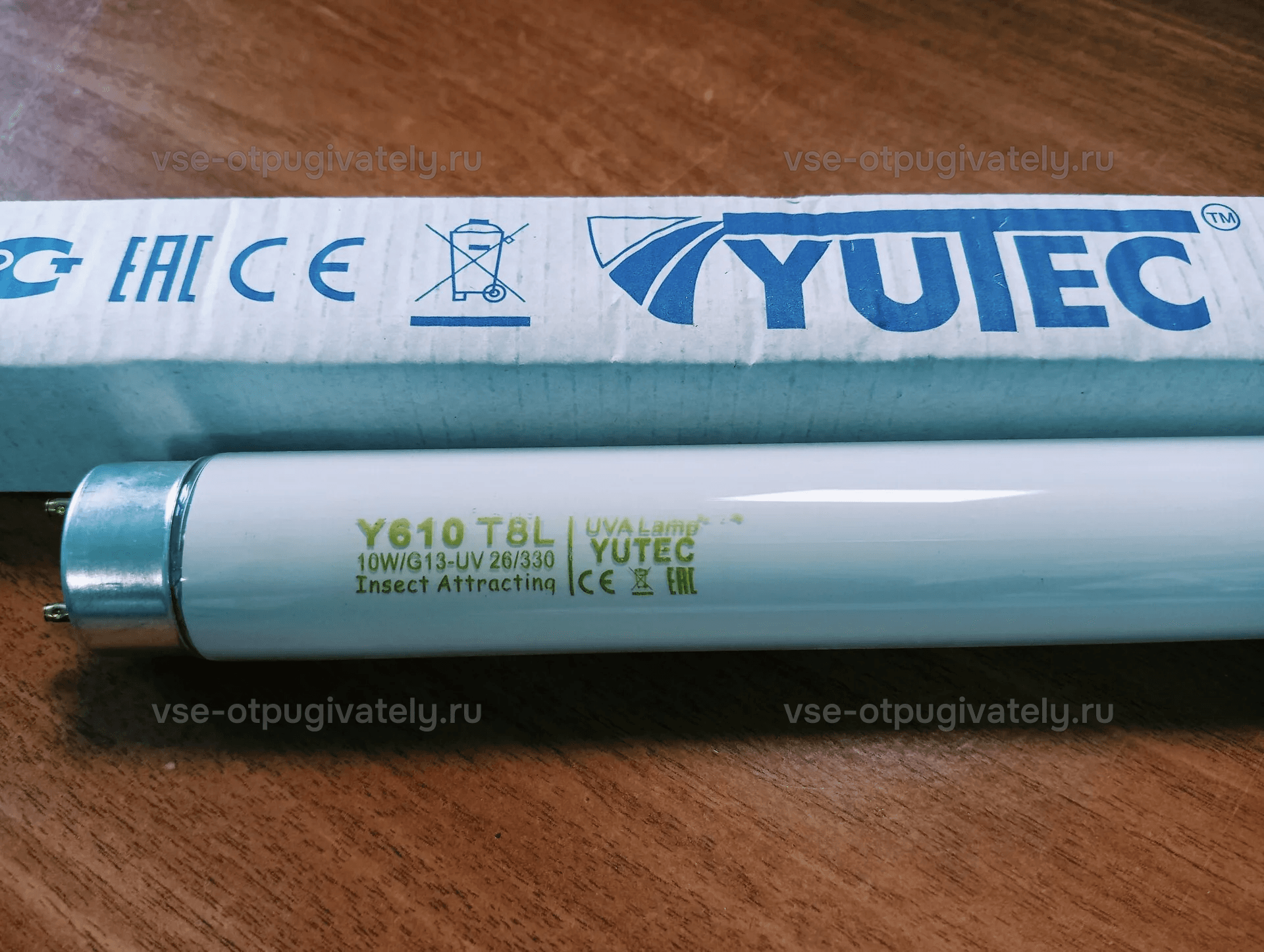 Инсектицидная лампа YUTEC Y610, 10 Вт, T8, цоколь G13 — лампа с маркировкой