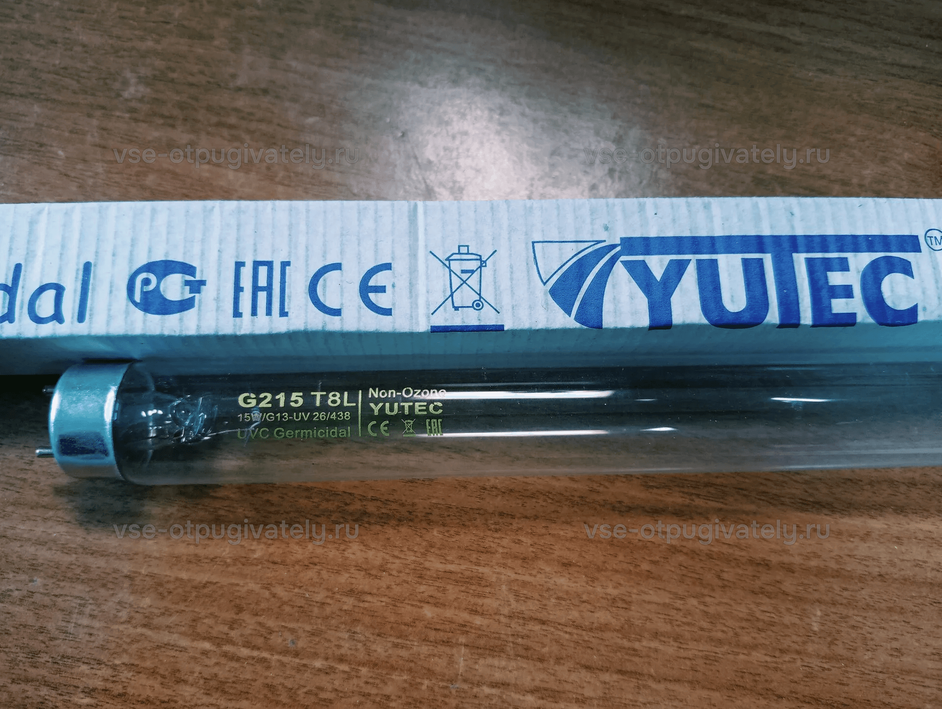 Бактерицидная лампа YUTEC G215, 15 Вт, T8, цоколь G13 — лампа с маркировкой