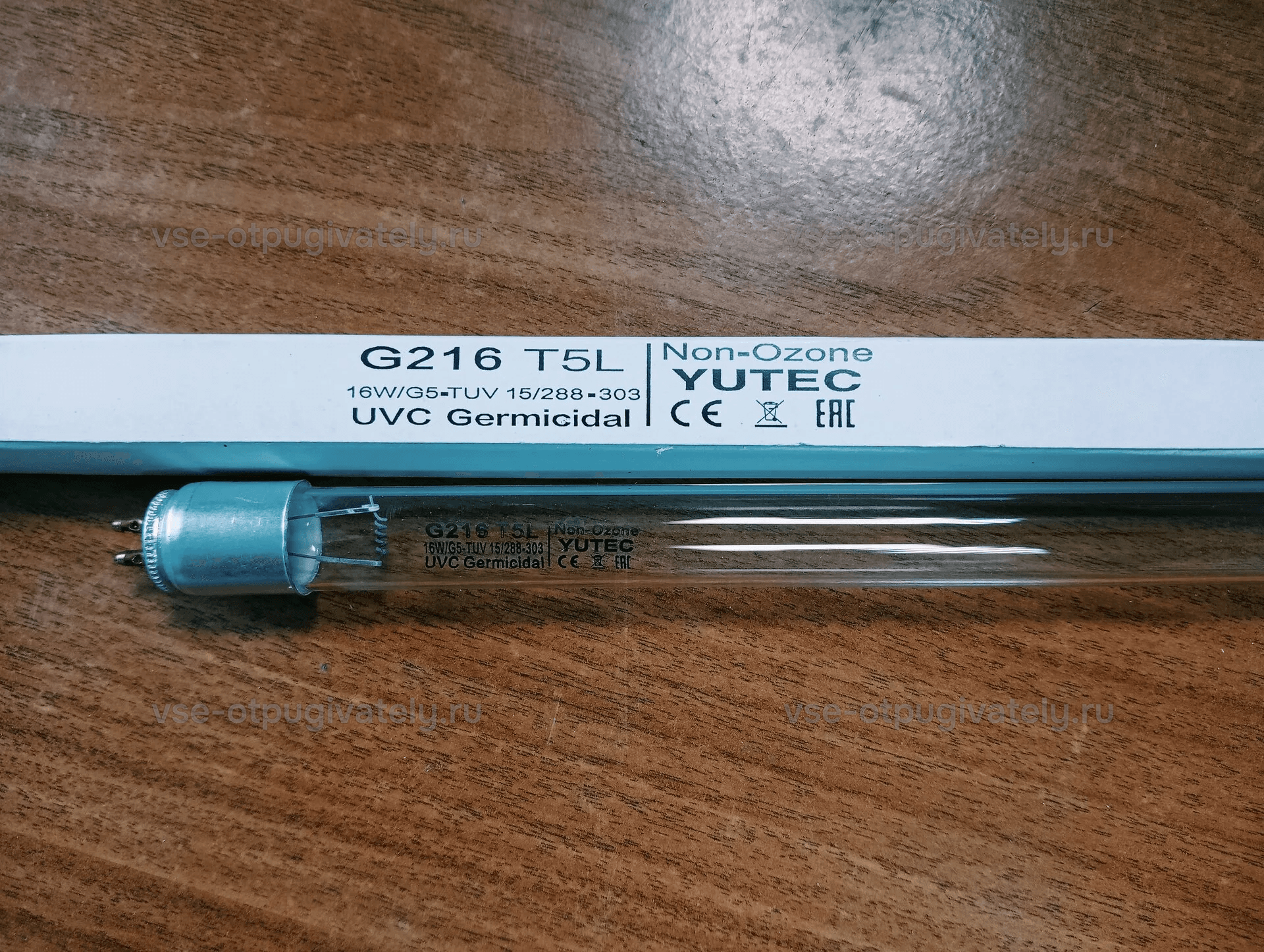 Бактерицидная лампа YUTEC G216, 16 Вт, T5, цоколь G5 — лампа с маркировкой