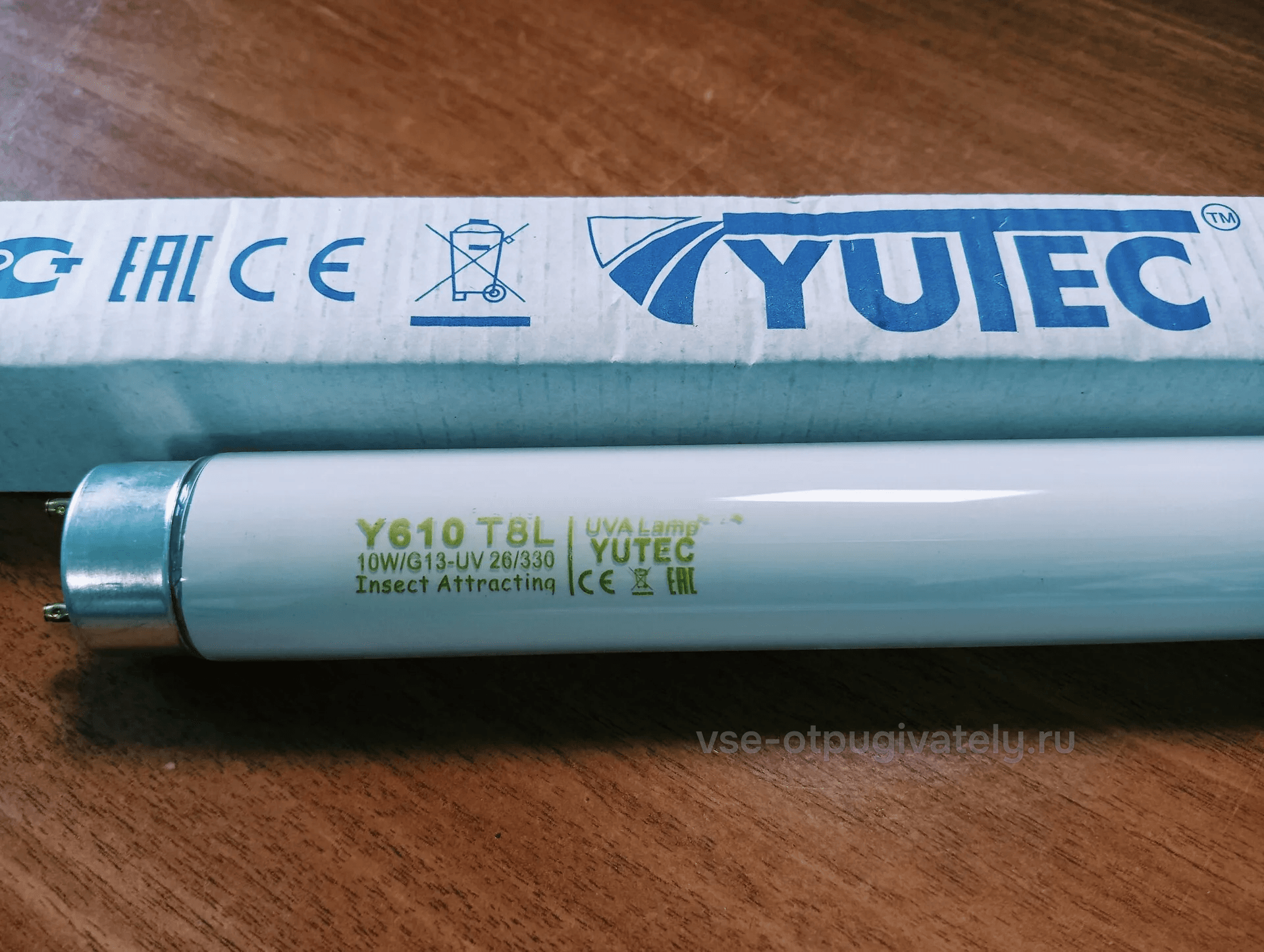 Инсектицидная лампа YUTEC Y610, 10 Вт, T8, цоколь G13 — лампа с маркировкой