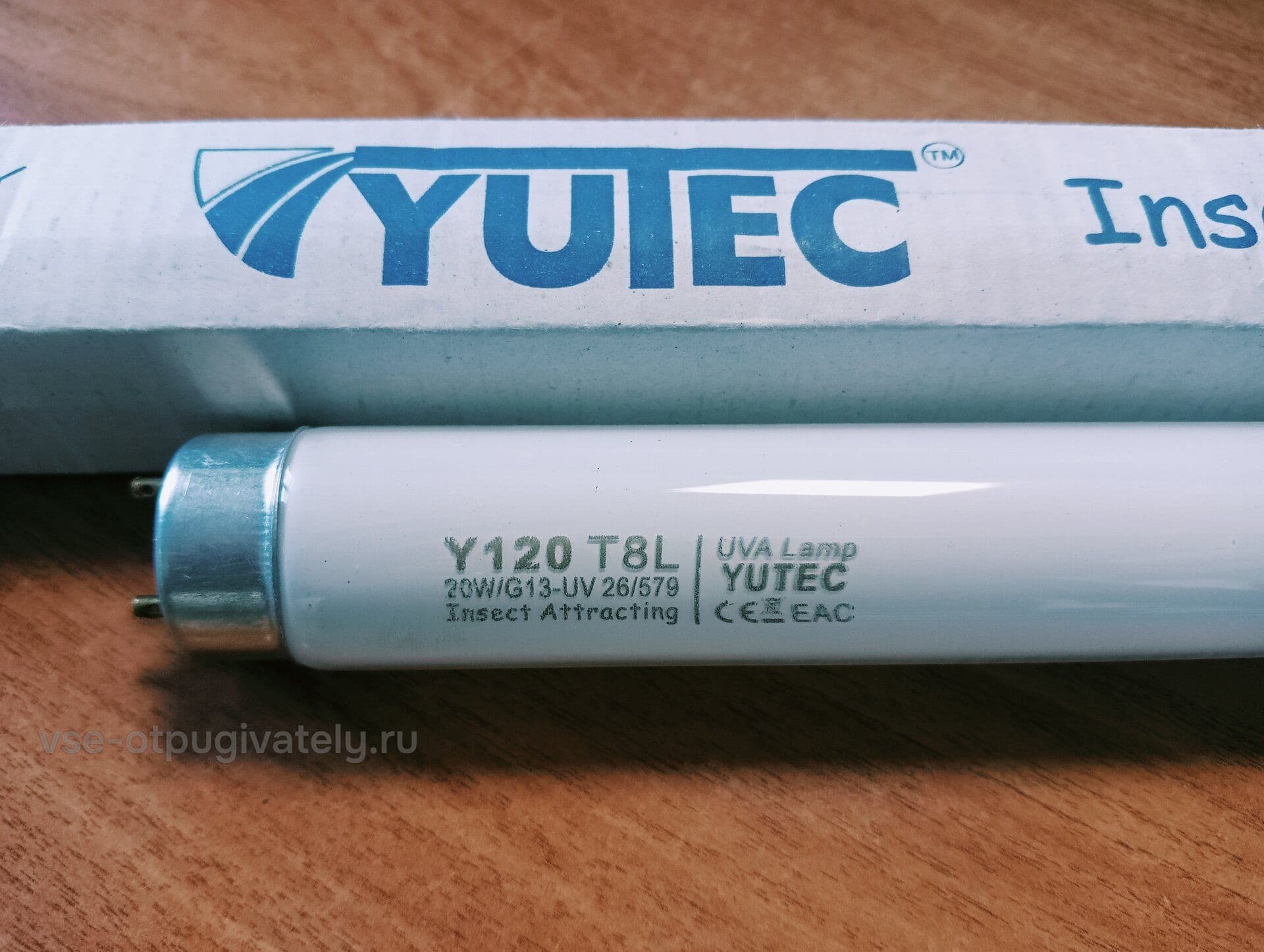 Инсектицидная лампа YUTEC Y120, 20 Вт, T8, цоколь G13 — лампа с маркировкой