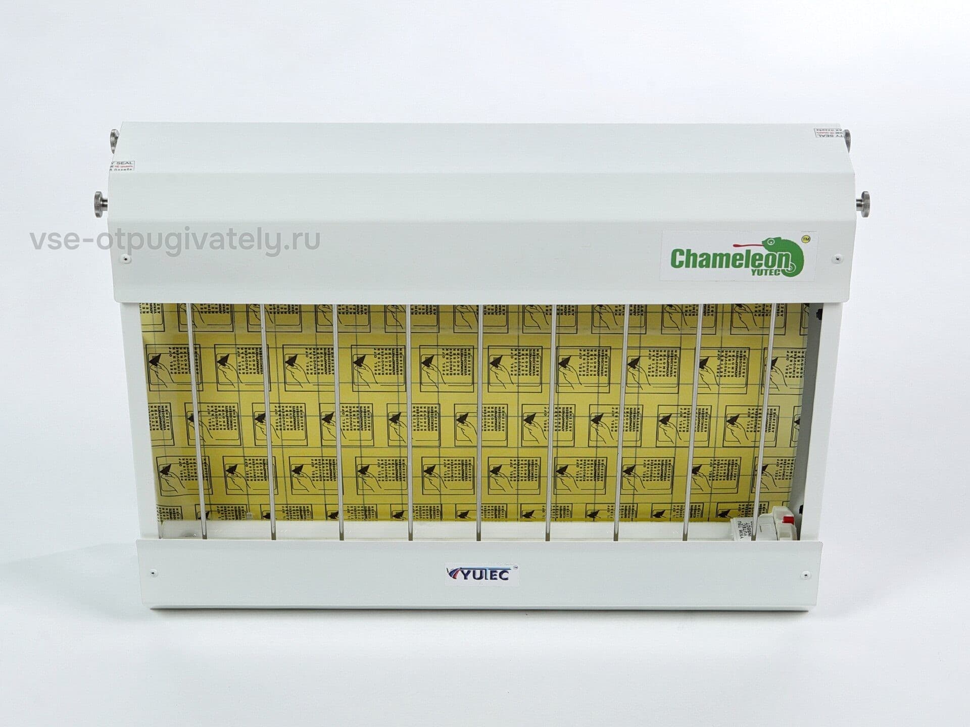 Двусторонний уничтожитель летающих насекомых на клеевой основе YUTEC Chameleon CMY-2x72 W — вид спереди
