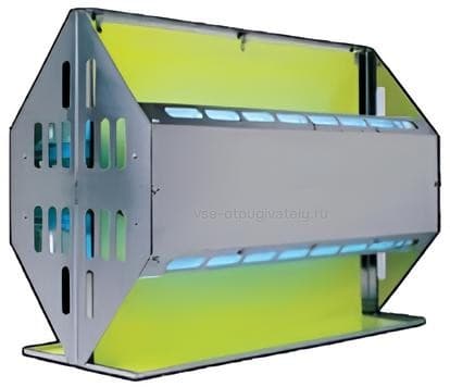 Уничтожитель летающих насекомых на клеевой основе YUTEC FlyTrap Industrial FTI-120 Zn ATEX — общий вид, клеевые подложки установлены