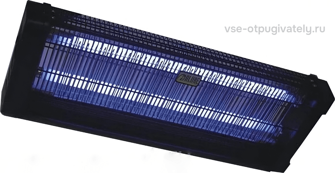Уничтожитель летающих насекомых с высоковольтной сеткой YUTEC ALURE-72 B — общий вид, лампы включены