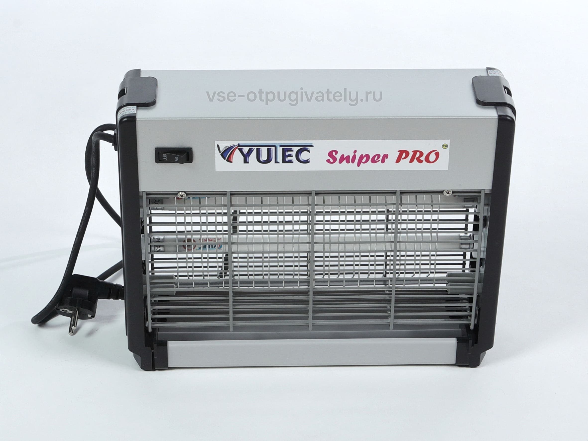 Уничтожитель летающих насекомых с высоковольтной сеткой YUTEC Sniper PRO SNIP-30 Al — общий вид