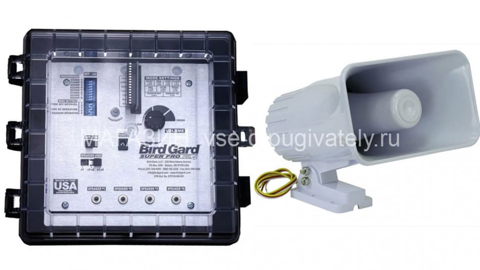 Bird Gard Super Pro PA-4 - биоакустический отпугиватель птиц с выносным динамиком